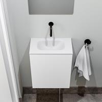 zaro Polly toiletmeubel 40cm mat wit met witte wastafel zonder kraangat