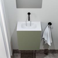 zaro Polly toiletmeubel 40cm army met witte wastafel zonder kraangat