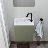 zaro Polly toiletmeubel 40cm army met witte wastafel met kraangat links