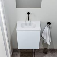 zaro Polly toiletmeubel 40cm clay met witte wastafel zonder kraangat