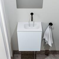 zaro Polly toiletmeubel 40cm clay met witte wastafel zonder kraangat rechts