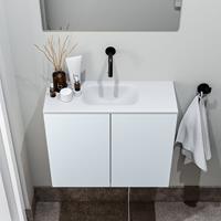 zaro Polly toiletmeubel 60cm clay met witte wastafel zonder kraangat