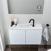 zaro Polly toiletmeubel 80cm clay met witte wastafel met kraangat