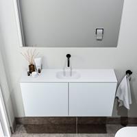 zaro Polly toiletmeubel 100cm clay met witte wastafel zonder kraangat