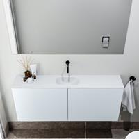 zaro Polly toiletmeubel 120cm clay met witte wastafel zonder kraangat