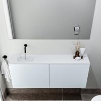 zaro Polly toiletmeubel 120cm clay met witte wastafel zonder kraangat links