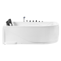 Beliani - Weiße Whirpool-Badewanne mit LED-Beleuchtung spa rechts 180 x 120 cm Calama - Weiß