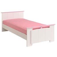 Leen Bakker Kinderbed Kiki - wit/roze - 90x200 cm