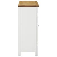 vidaXL Weinschrank 80x32x80 cm Eiche Massivholz Weiß