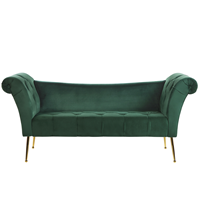 Beliani Chaise longue fluweel donkergroen NANTILLY