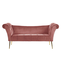 Beliani Chaise longue fluweel roze NANTILLY