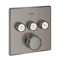 Grohe Grohtherm SmartControl afbouwdeel v. inbouwkraan thermostatisch met omstel v. 3 functies vierkant brushed hard graphite 29126AL0