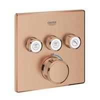 Grohe Grohtherm SmartControl afbouwdeel v. inbouwkraan thermostatisch met omstel v. 3 functies vierkant brushed warm sunset 29126DL0