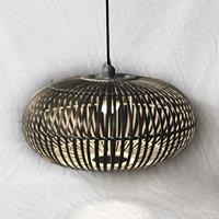 Groenovatie Bamboe Hanglamp, Handgemaakt, Zwart, ⌀50 cm