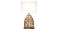 Fine Asianliving Table Lamp Wicker Weaved with Jute Shade D35xH54cm