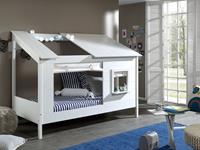 Vipack Housebed Huisbed Met Open Dak 90 x 200 cm + Venster En Gordijn