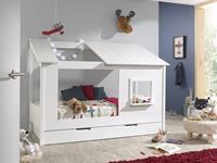 Vipack - Bedset huisbed 26 wit dak combo met funbed en bedlade - wit