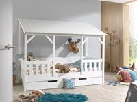 Vipack - Bedset huisbed 03 wit dak combo met funbed en bedlade - wit