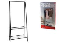 Gerimport Stijlvol Industrieel kledingrek met 2 leggedeeltes - Industriële kapstok - 59x32x152cm – Zwart – Design – Opbergen – Garderobe - Schoenenrek