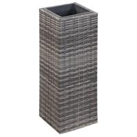 VidaXL Plantenbakken verhoogd 3 st poly rattan grijs