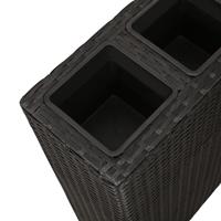 VidaXL Plantenbak verhoogd met 4 potten 2 st poly rattan zwart