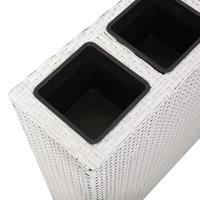 VidaXL Plantenbak verhoogd met 4 potten 2 st poly rattan wit