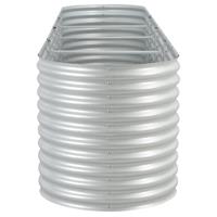 VidaXL Plantenbak verhoogd 400x80x81 cm gegalvaniseerd staal zilver