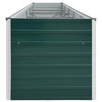 VidaXL Plantenbak verhoogd 400x80x77 cm gegalvaniseerd staal groen