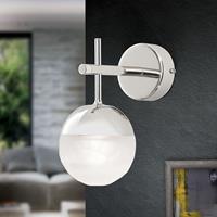 Orion LED wandlamp Ball, 1-lamp, nikkel, neerwaarts