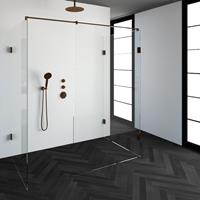 Saniclass Create inloopdouche XL 100x180cm profielloos met antikalk en 8mm veiligheidsglas koper 4JC6-100x180k