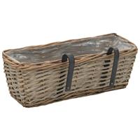 Balkonbakken 2 st 40 cm wicker met PE-voering