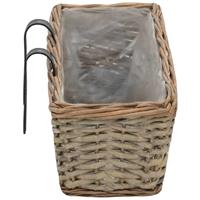 VidaXL Balkonbakken 2 st 60 cm wicker met PE-voering