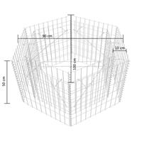 VidaXL Gabion plantenbak verhoogd zeshoekig 100x90x50 cm