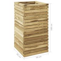 VidaXL Plantenbak verhoogd 50x50x100 cm geïmpregneerd grenenhout