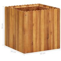 VidaXL Plantenbak verhoogd 50x50x50 cm massief acaciahout