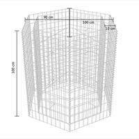 VidaXL Gabion plantenbak verhoogd zeshoekig 100x90x100 cm