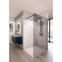 Boss & Wessing Inloopdouche BWS Free Time 90x200 cm Rookglas Timeless Coating Mat Zwart Profiel 