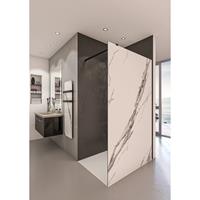 Boss & Wessing Inloopdouche BWS Free Time 90x200 cm Marmer Glas Timeless Coating Mat Zwart Profiel 