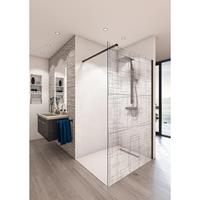 Boss & Wessing Inloopdouche BWS Free Time 100x200 cm Reflex Zwart Timeless Coating Mat Zwart Profiel 