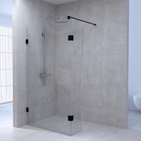 sanituba Complete Profielloze Inloopdouche 130/40 cm Draaibaar Zwart Mat
