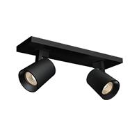 BWS Opbouwspot 2-Lichts Skina 2 11.2x9x30.5 cm 350Lm 5W 30° Aluminium Zwart 