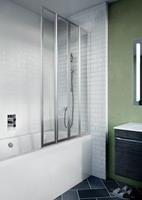 Crosswater Kai badwand 82x150.2cm 4 vouwwanden rechts 4mm helder veiligheidsglas aluminium zilver KLFBSSC0800R