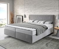 DELIFE Boxspringbett Dream-Well 180x200 cm Grau mit Matratze und Topper