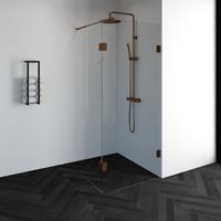 sanituba Complete Profielloze Inloopdouche 90/40cm draaibaar koper