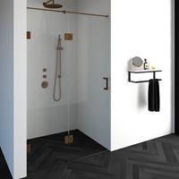 sanituba Complete Profielloze Nisdeur 2-delig gekoppeld 130cm met 70cm deur koper