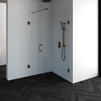sanituba Complete Profielloze Douchecabine 2-delig 90x90cm koper