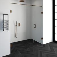 sanituba Complete Profielloze Nisdeur 2-delig 180cm met 60cm deur koper