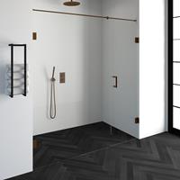 sanituba Complete Profielloze Nisdeur 2-delig 190cm met 60cm deur koper