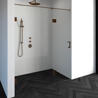 sanituba Complete Profielloze Nisdeur 2-delig gekoppeld 170cm met 60cm deur koper