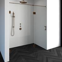 sanituba Complete Profielloze Nisdeur 2-delig gekoppeld 180cm met 70cm deur koper